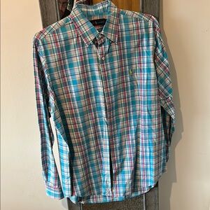 Polo by Ralph Lauren Men's Plaid Shirt - Blue and Red